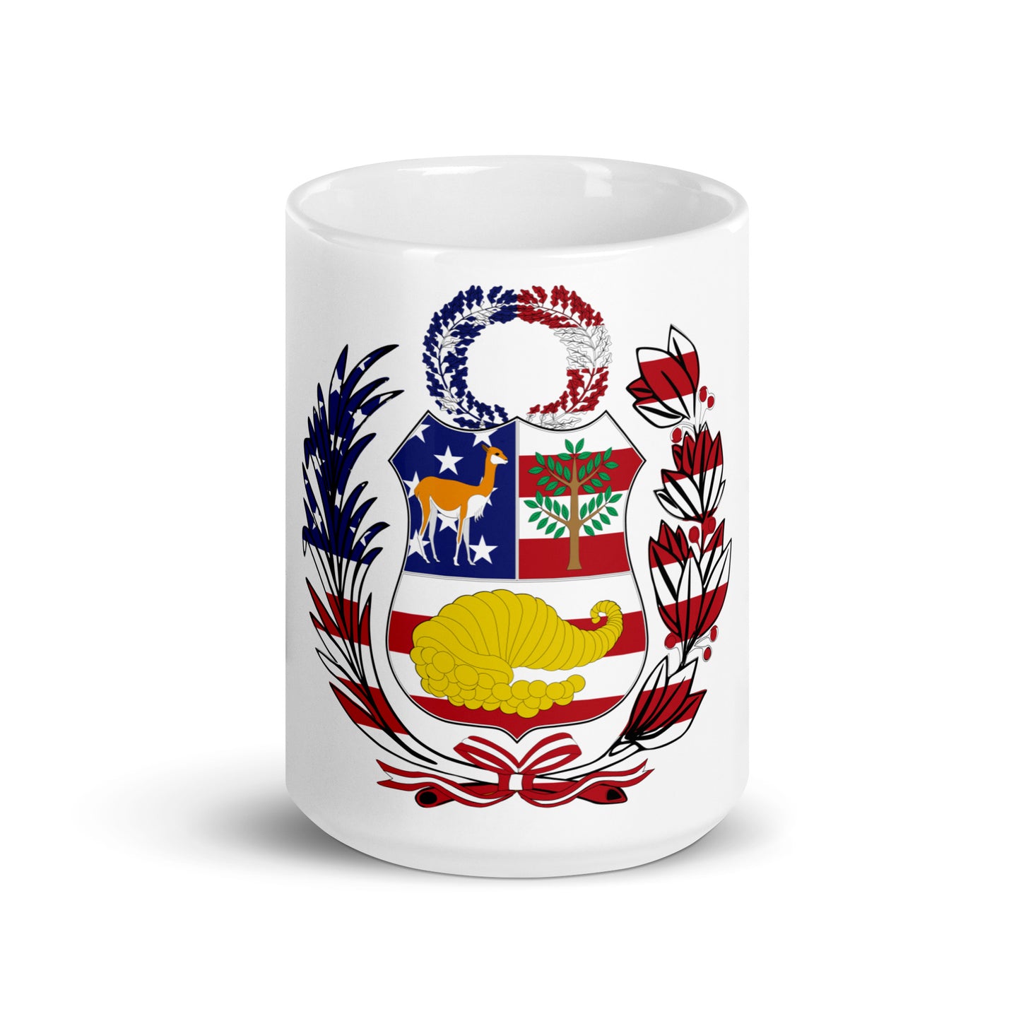 Peruvian American 15oz white mug