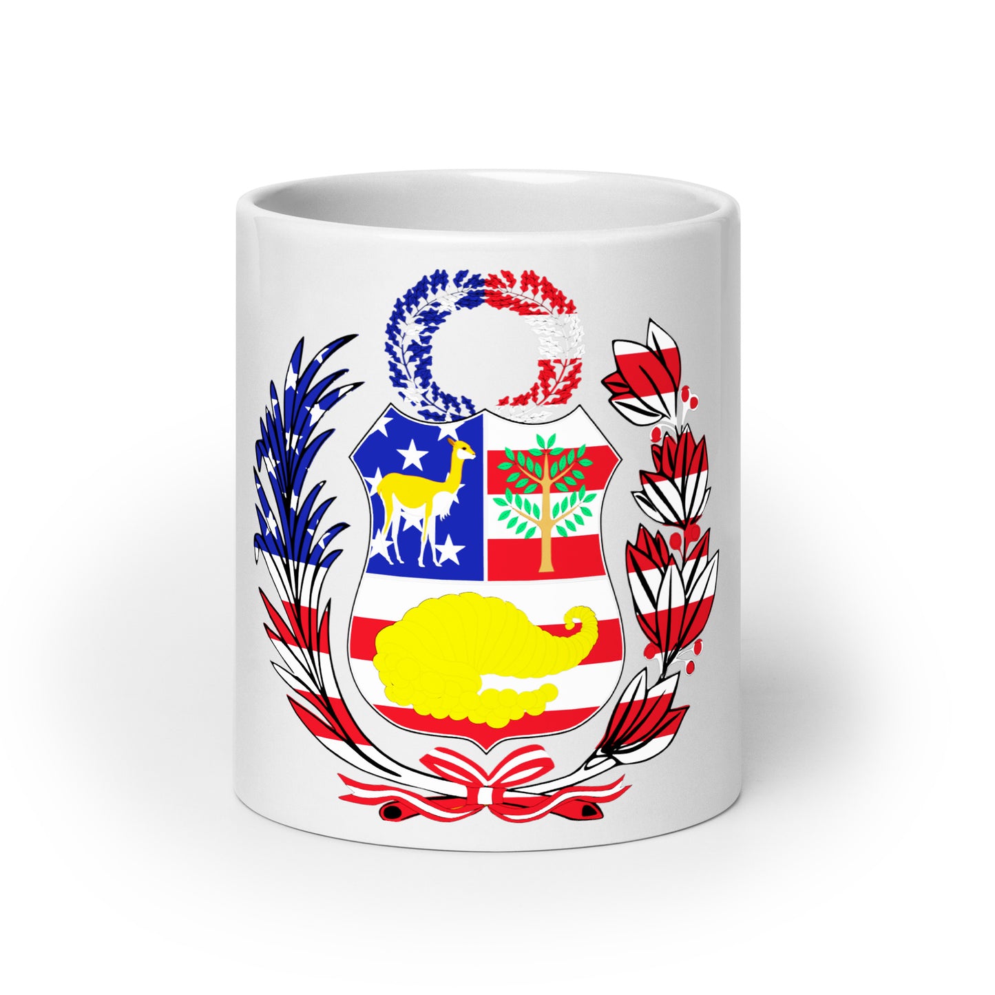 Peruvian American 20oz white mug