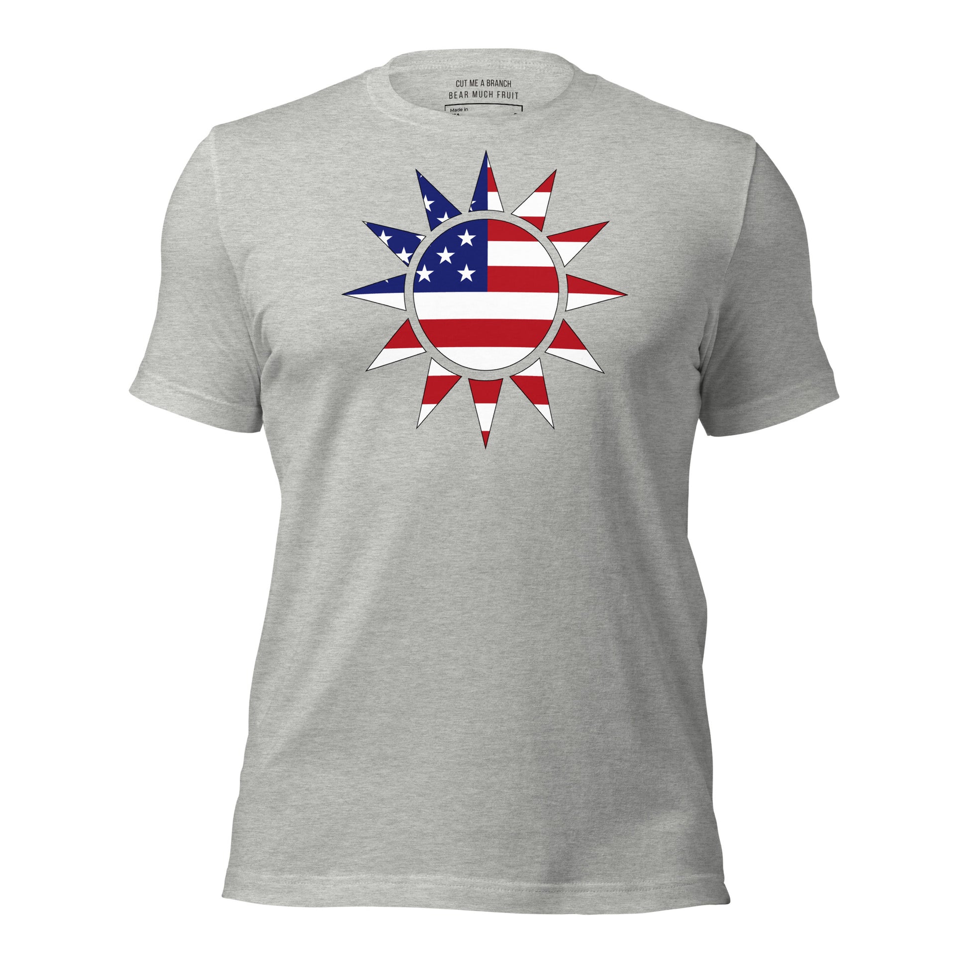 Taiwanese American light grey heather t-shirt made in USA front