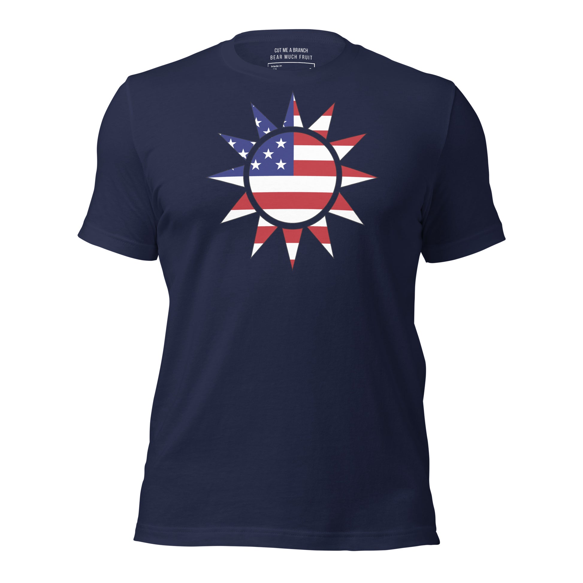 Taiwanese American navy blue t-shirt made in USA front