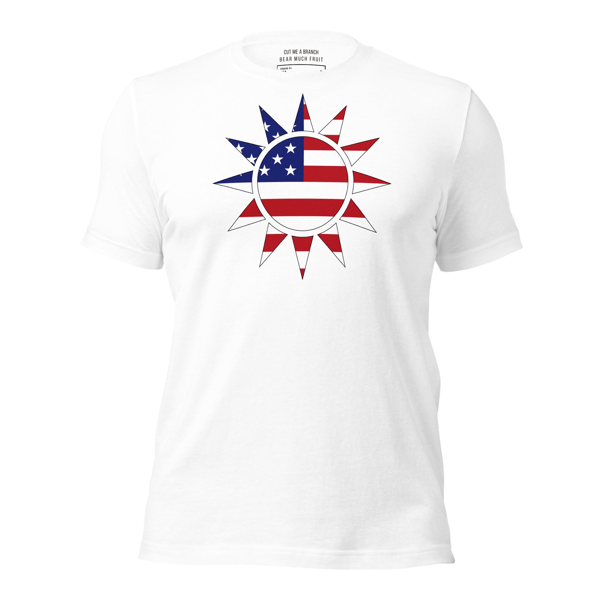 Taiwanese American white t-shirt made in USA front