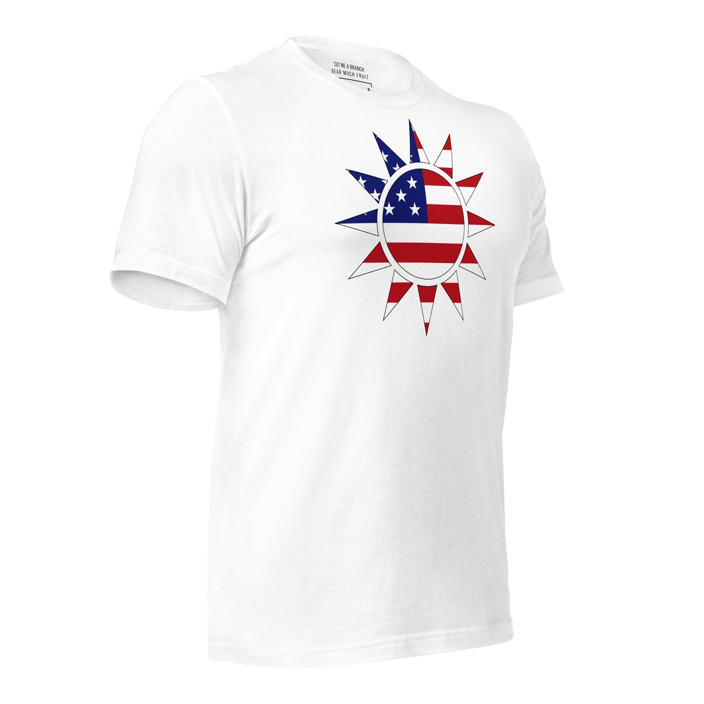 Taiwanese American white t-shirt made in USA right front