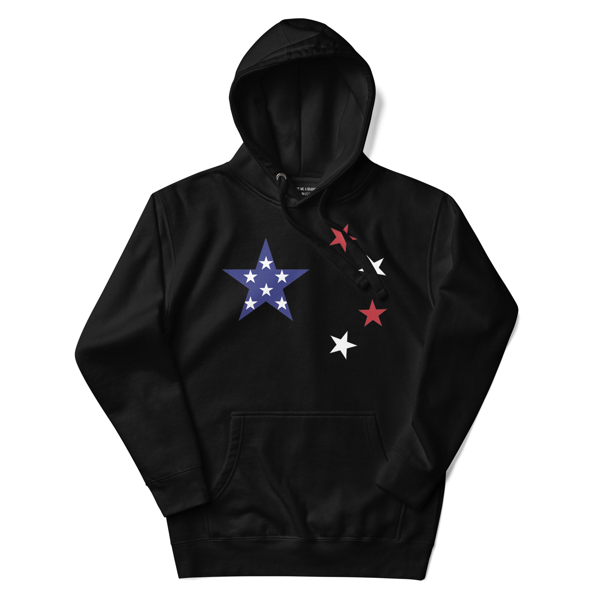 Chinese American black hoodie flat