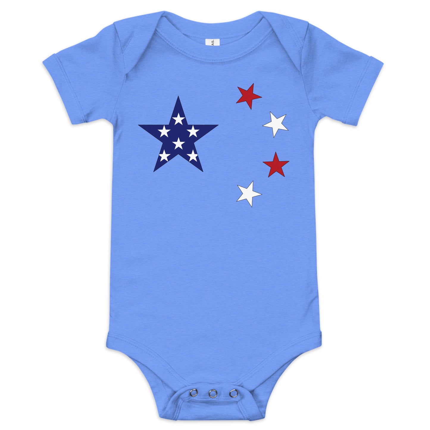 Chinese American light blue heather baby bodysuit