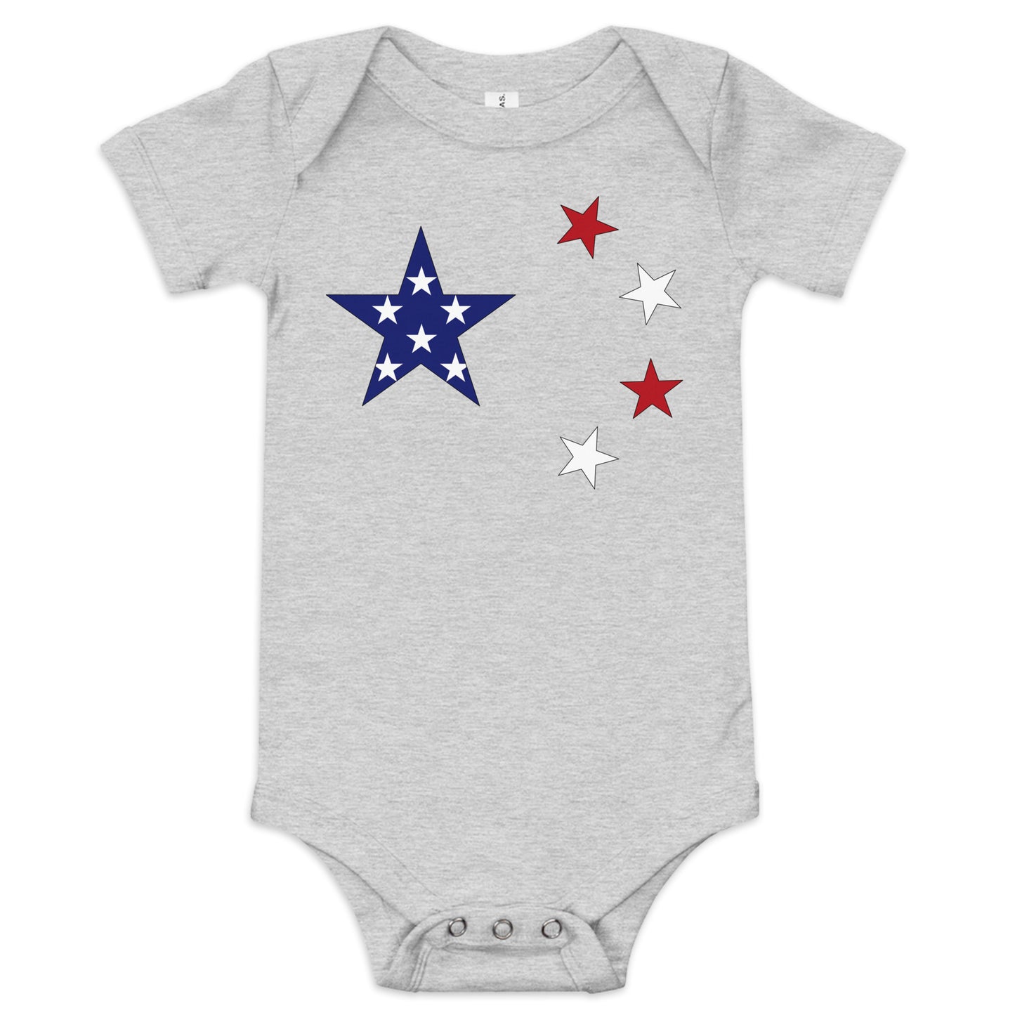 Chinese American light grey heather baby bodysuit