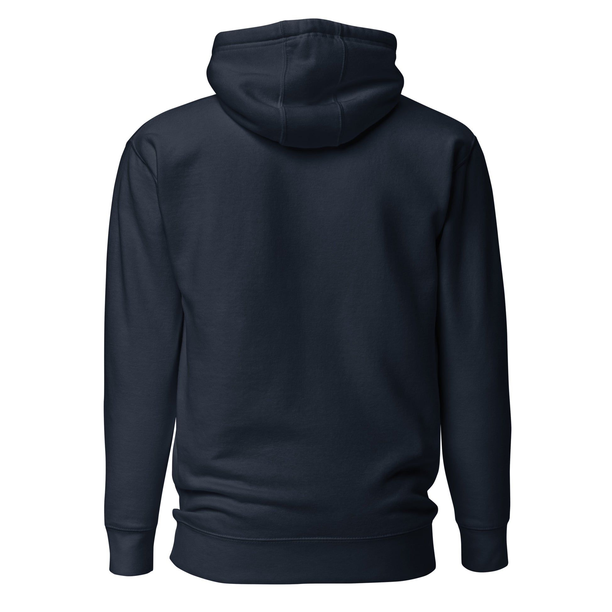 Chinese American navy blue hoodie back