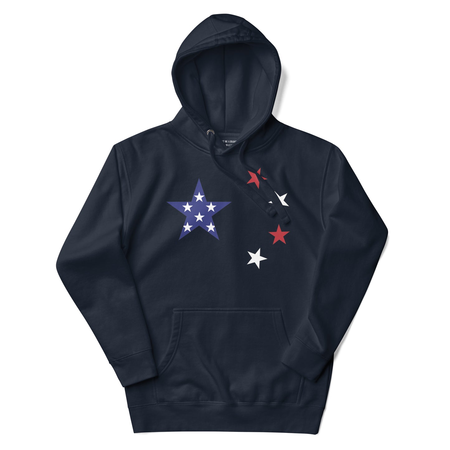 Chinese American navy blue hoodie flat