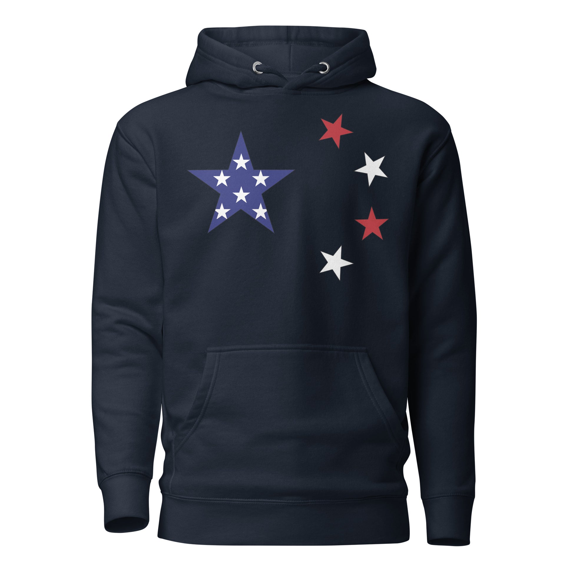 Chinese American navy blue hoodie