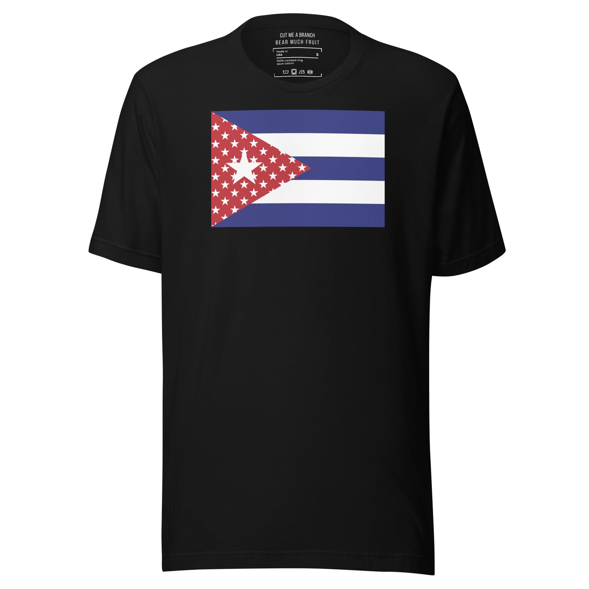 Cuban American black t-shirt made in USA