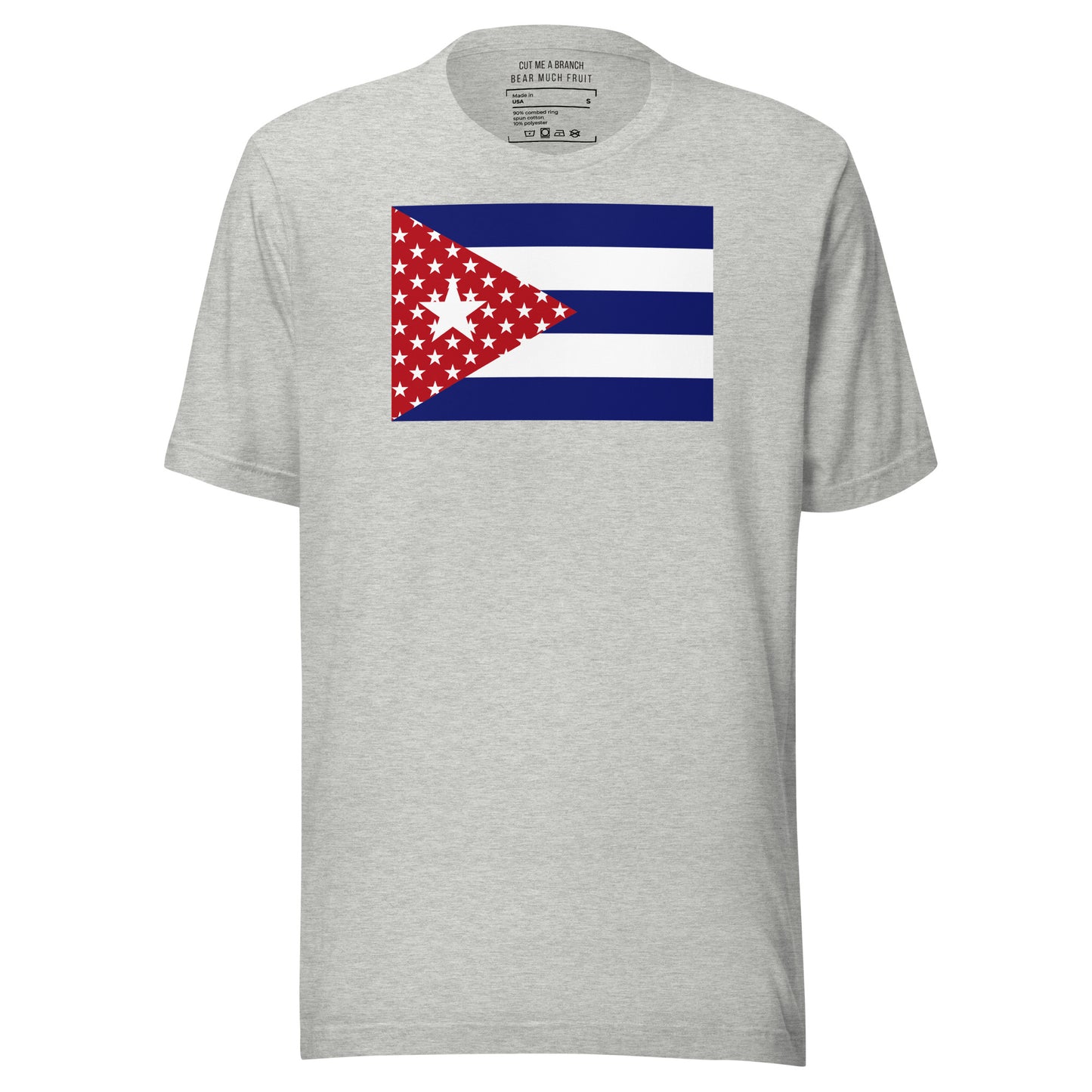 Cuban American light grey heather t-shirt made in USA