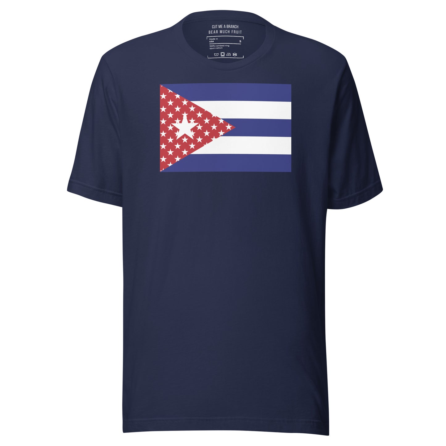 Cuban American navy blue t-shirt made in USA