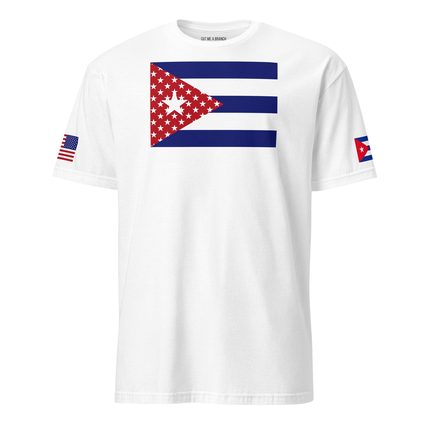 Cuban American white t-shirt stars forward