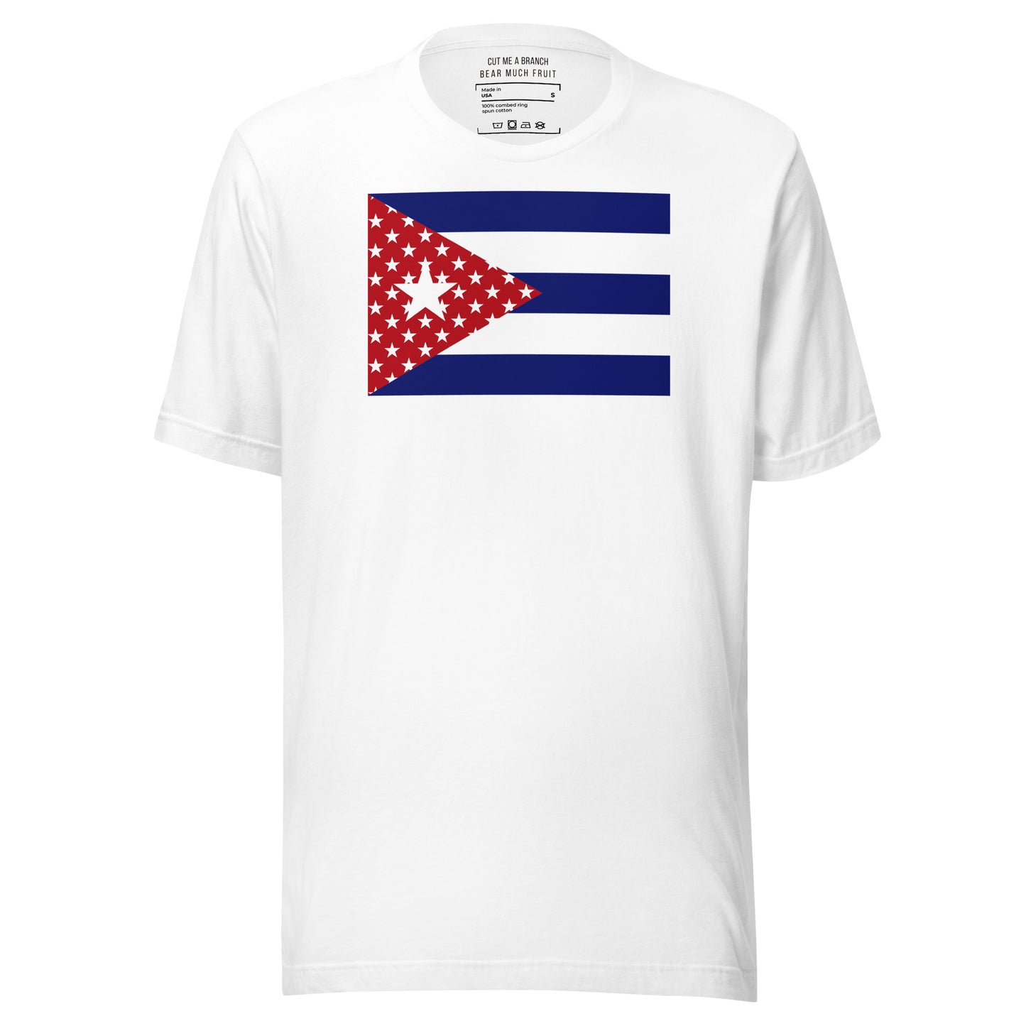 Cuban American white t-shirt made in USA