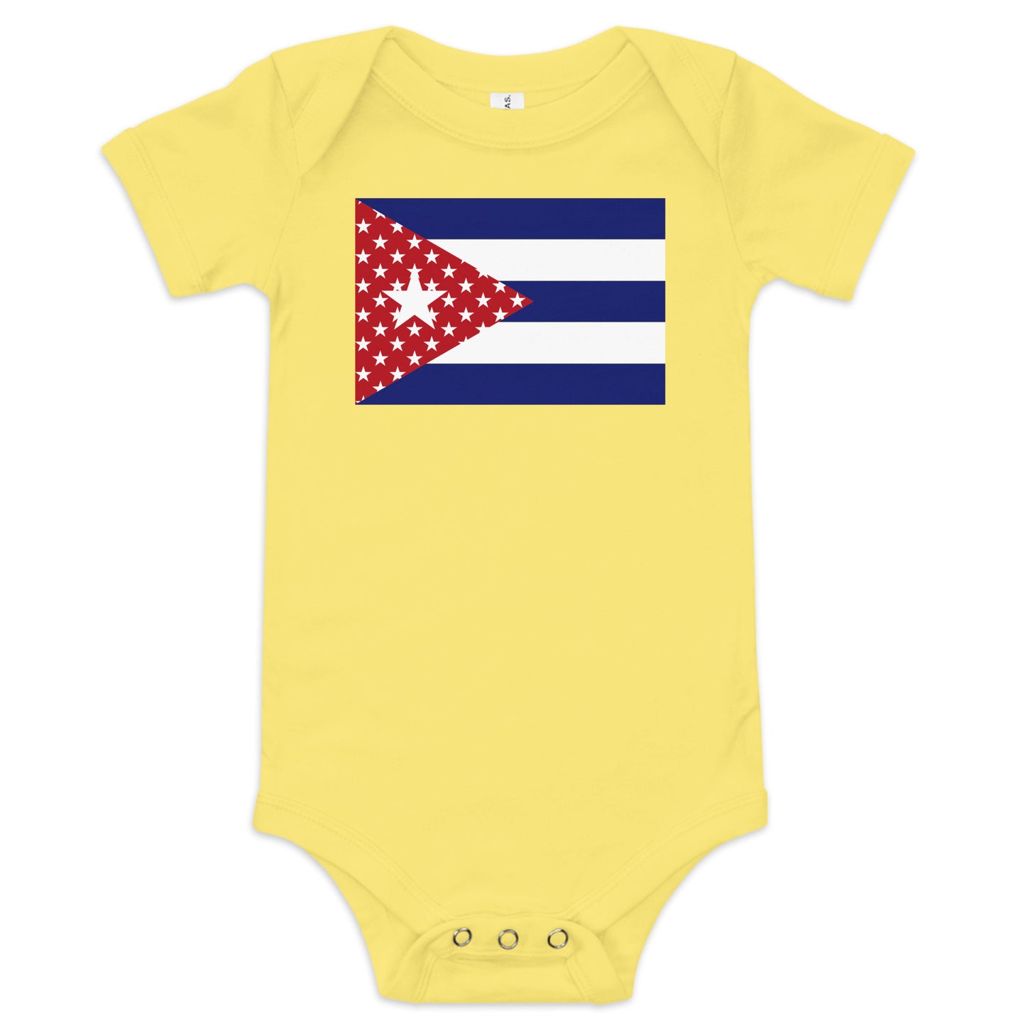 Cuban American yellow baby bodysuit