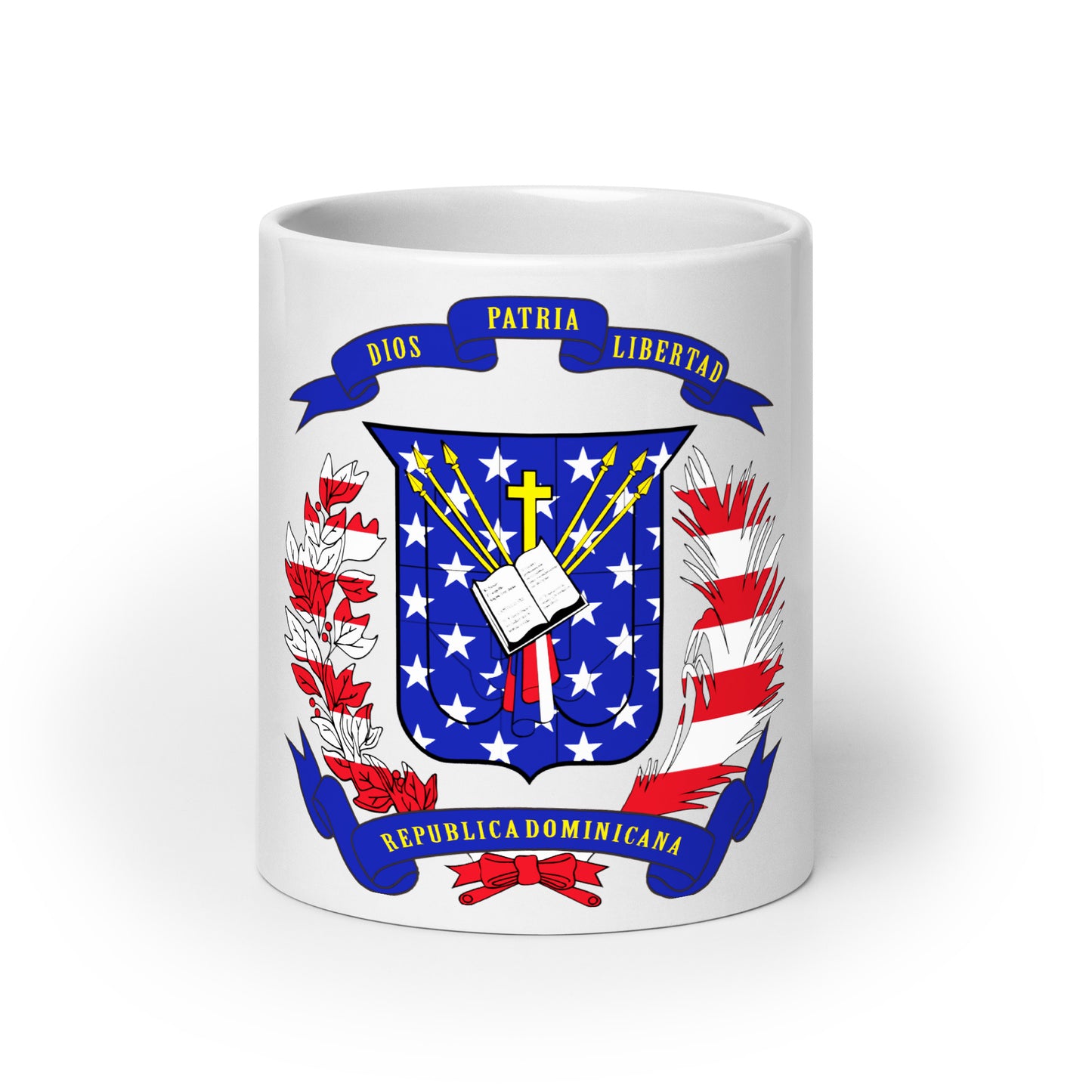 Dominican American 20oz white mug