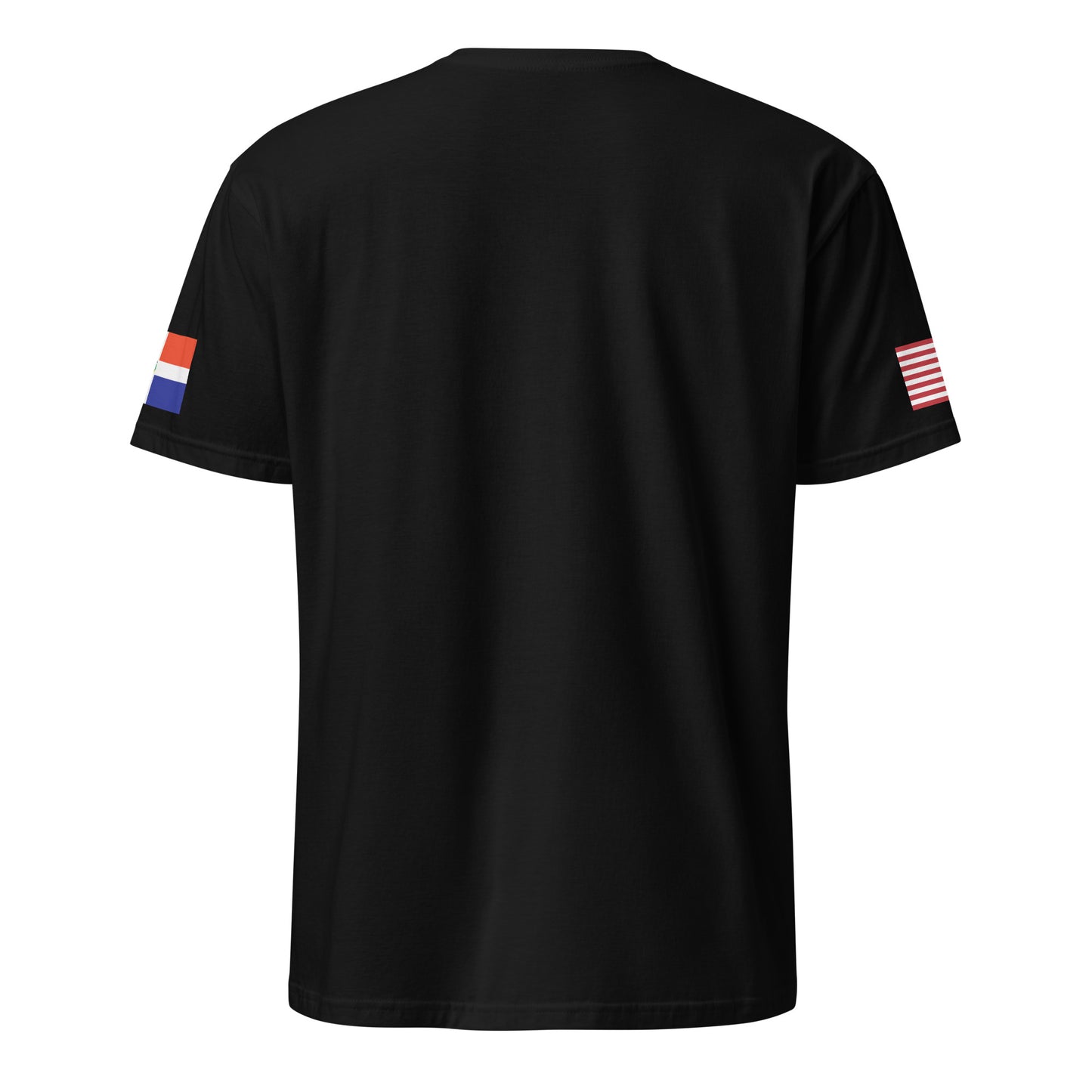 Dominican American black t-shirt stars forward back