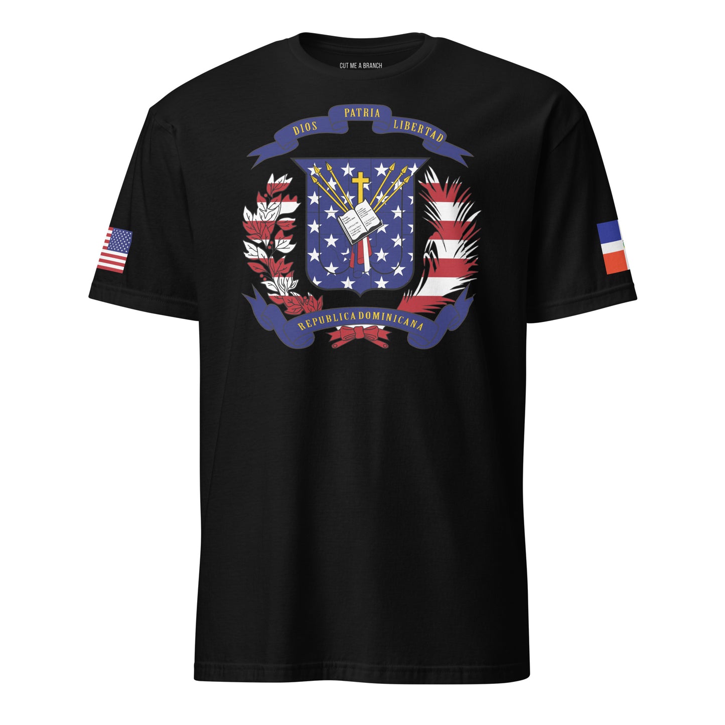 Dominican American black t-shirt stars forward