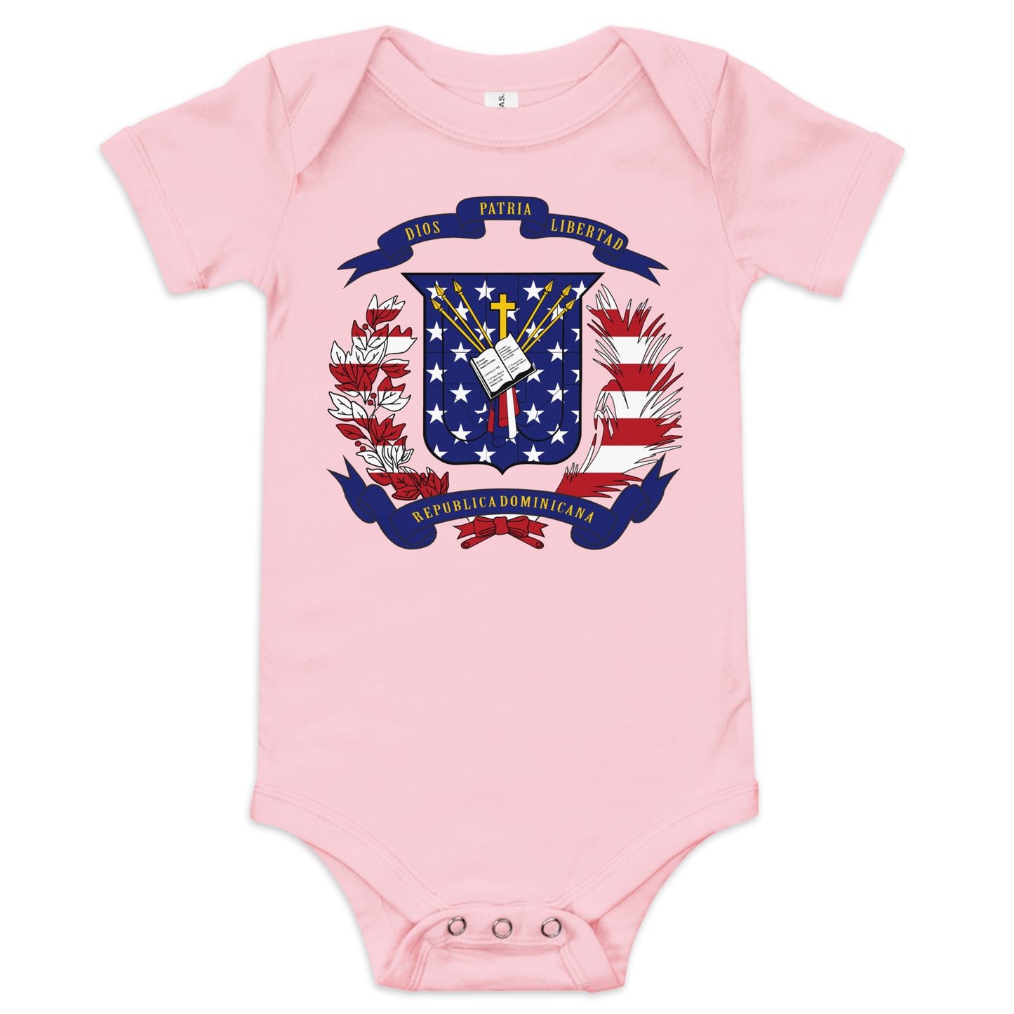 Dominican American pink baby bodysuit