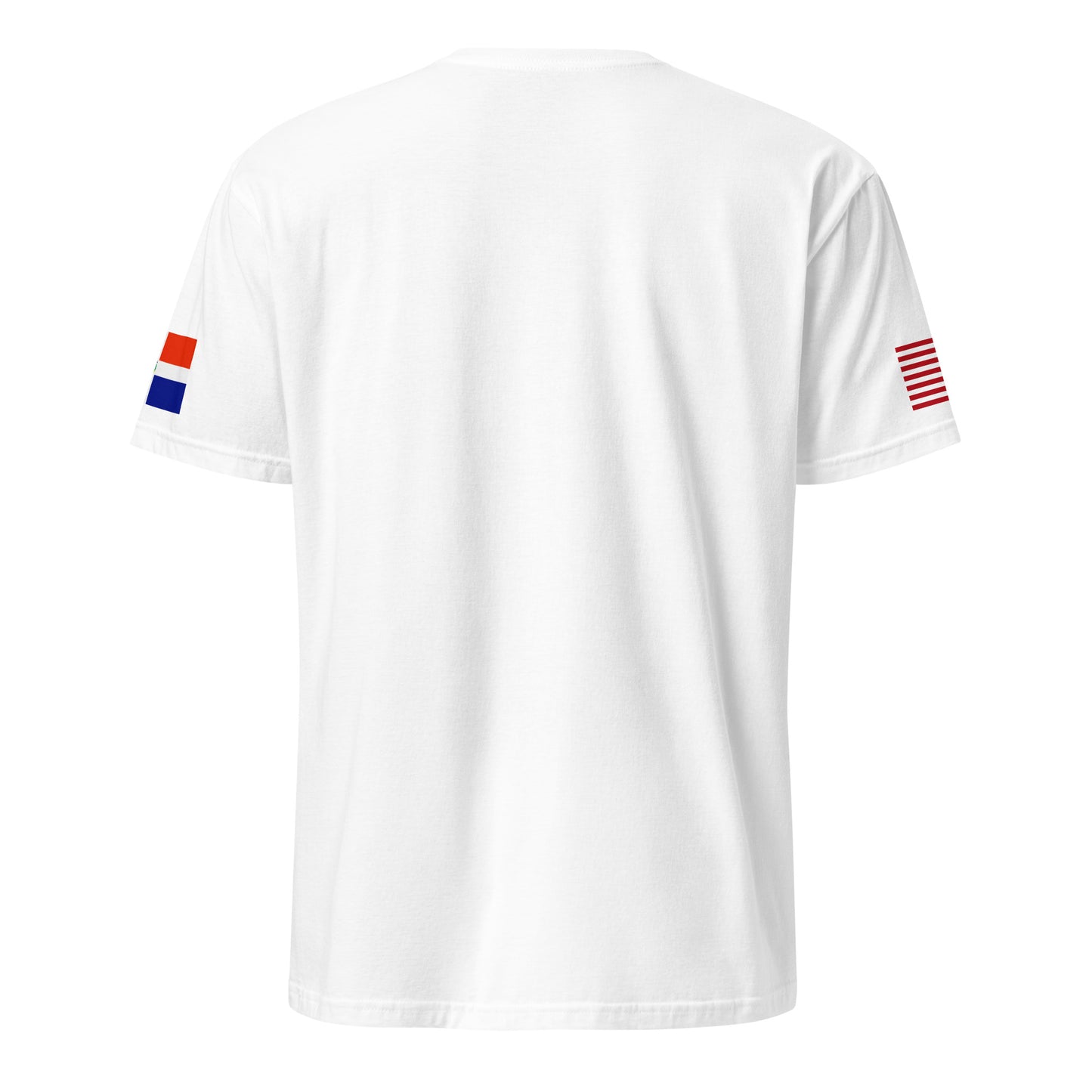 Dominican American white t-shirt stars forward back