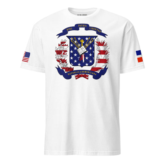 Dominican American white t-shirt stars forward