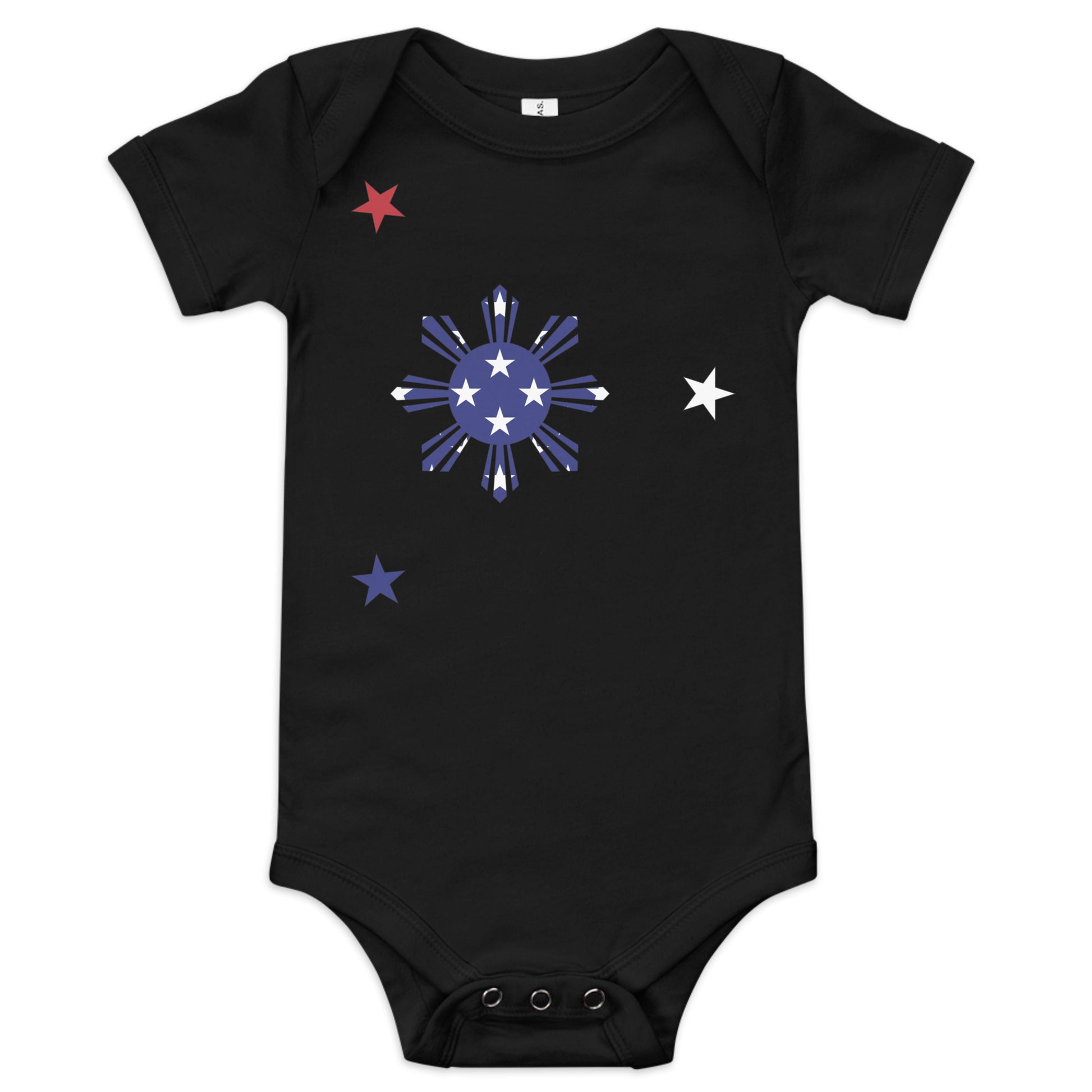 Filipino American black baby bodysuit