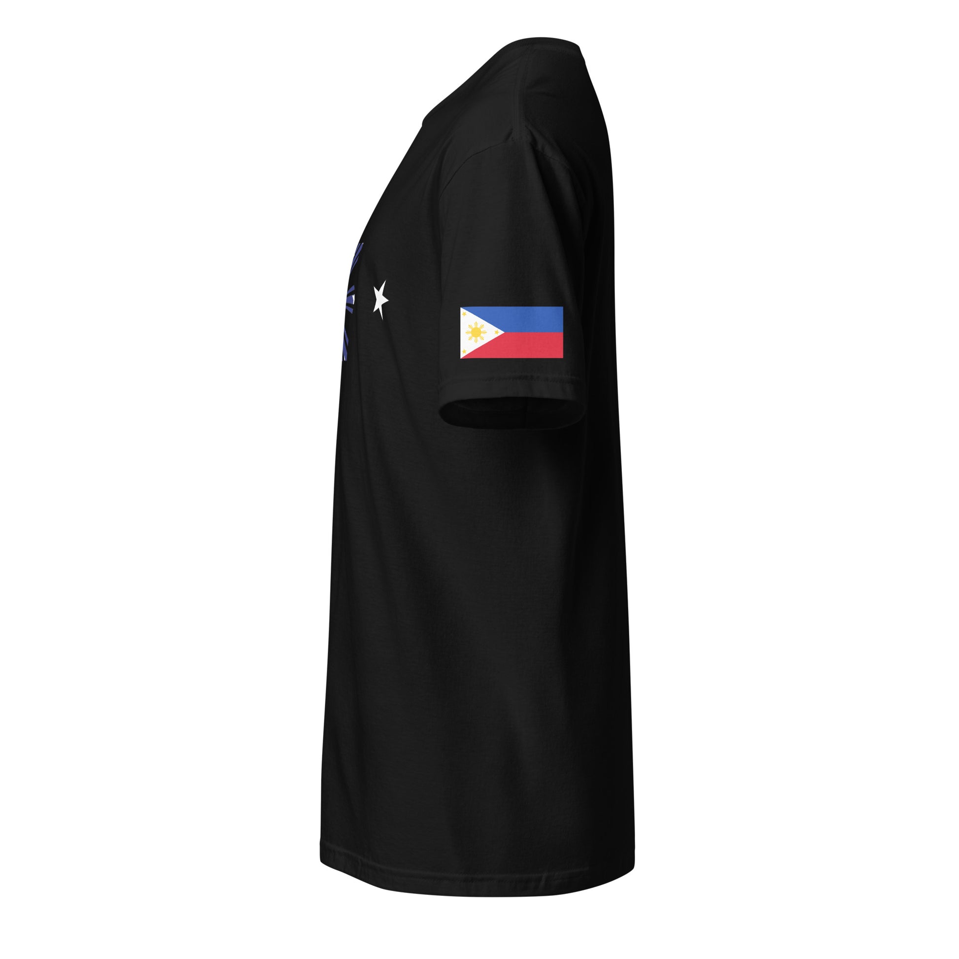 Filipino American black t-shirt rwb series stars forward left sleeve Philippines flag