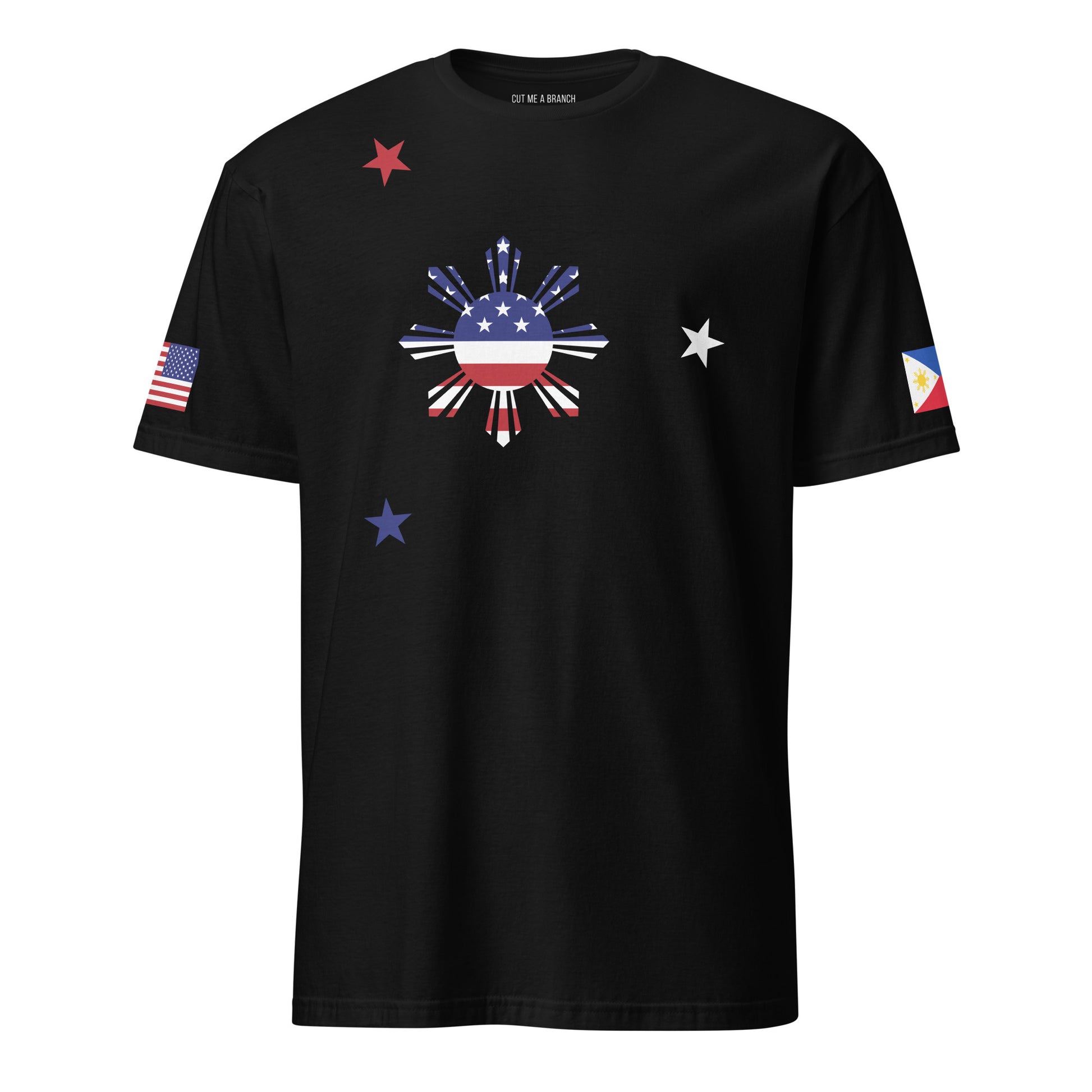 Filipino American black t-shirt stars forward