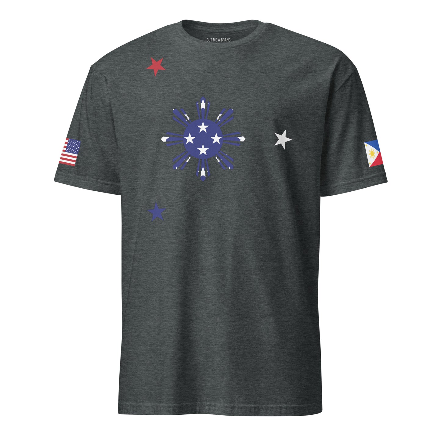 Filipino American dark grey heather t-shirt rwb series stars forward