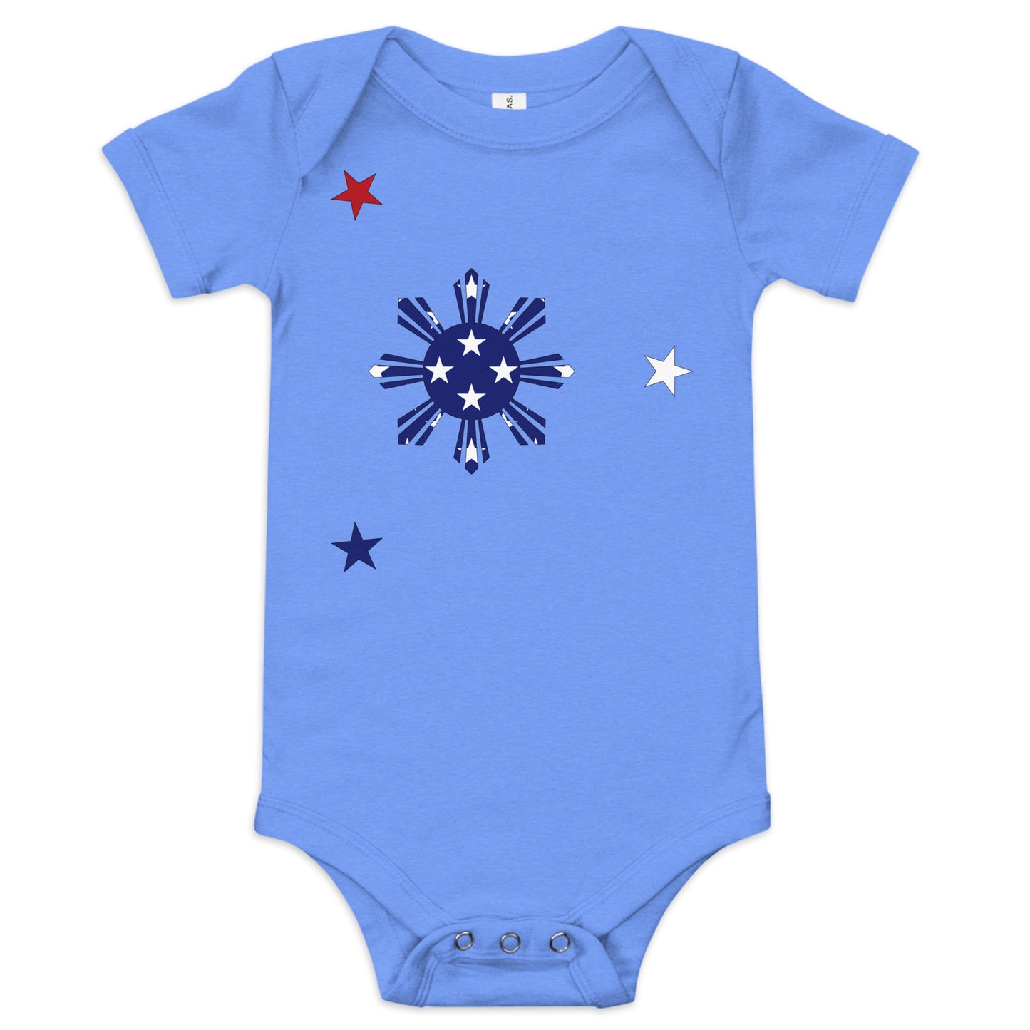 Filipino American light blue heather baby bodysuit