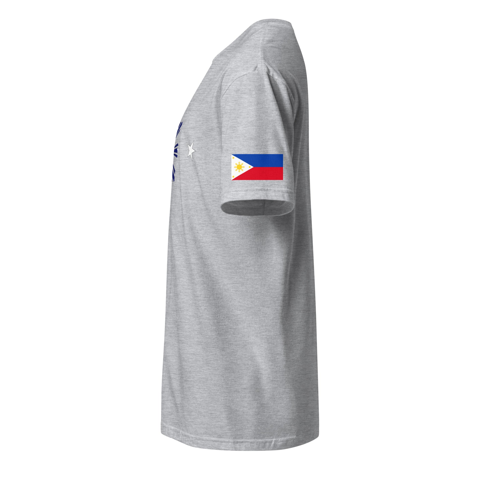 Filipino American light grey t-shirt rwb series stars forward left sleeve Philippines flag