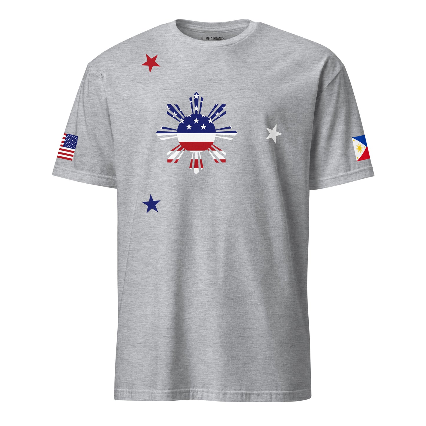 Filipino American light grey t-shirt stars forward