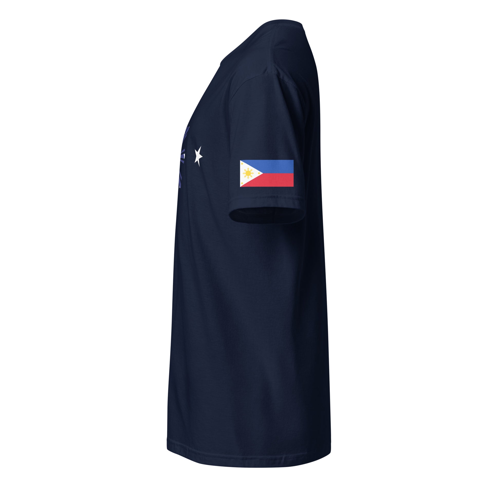 Filipino American navy blue t-shirt rwb series stars forward left sleeve Philippines flag