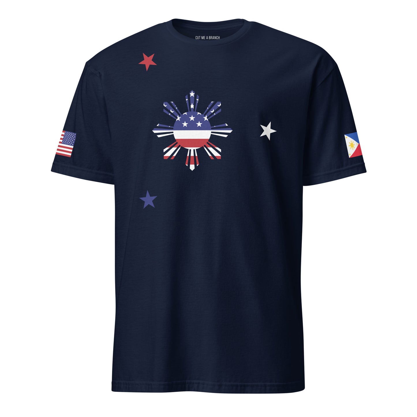 Filipino American navy blue t-shirt stars forward