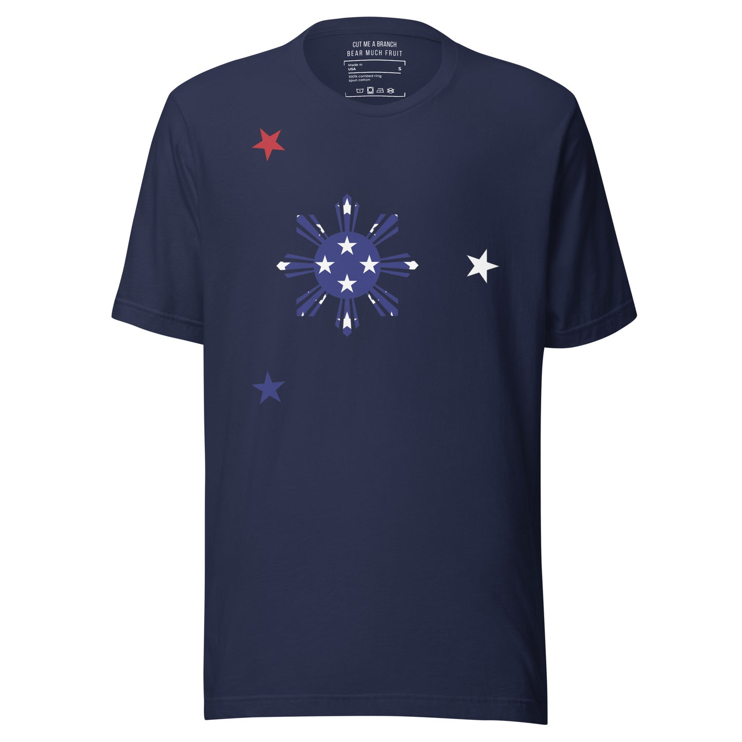 Filipino American navy blue t-shirt made in USA