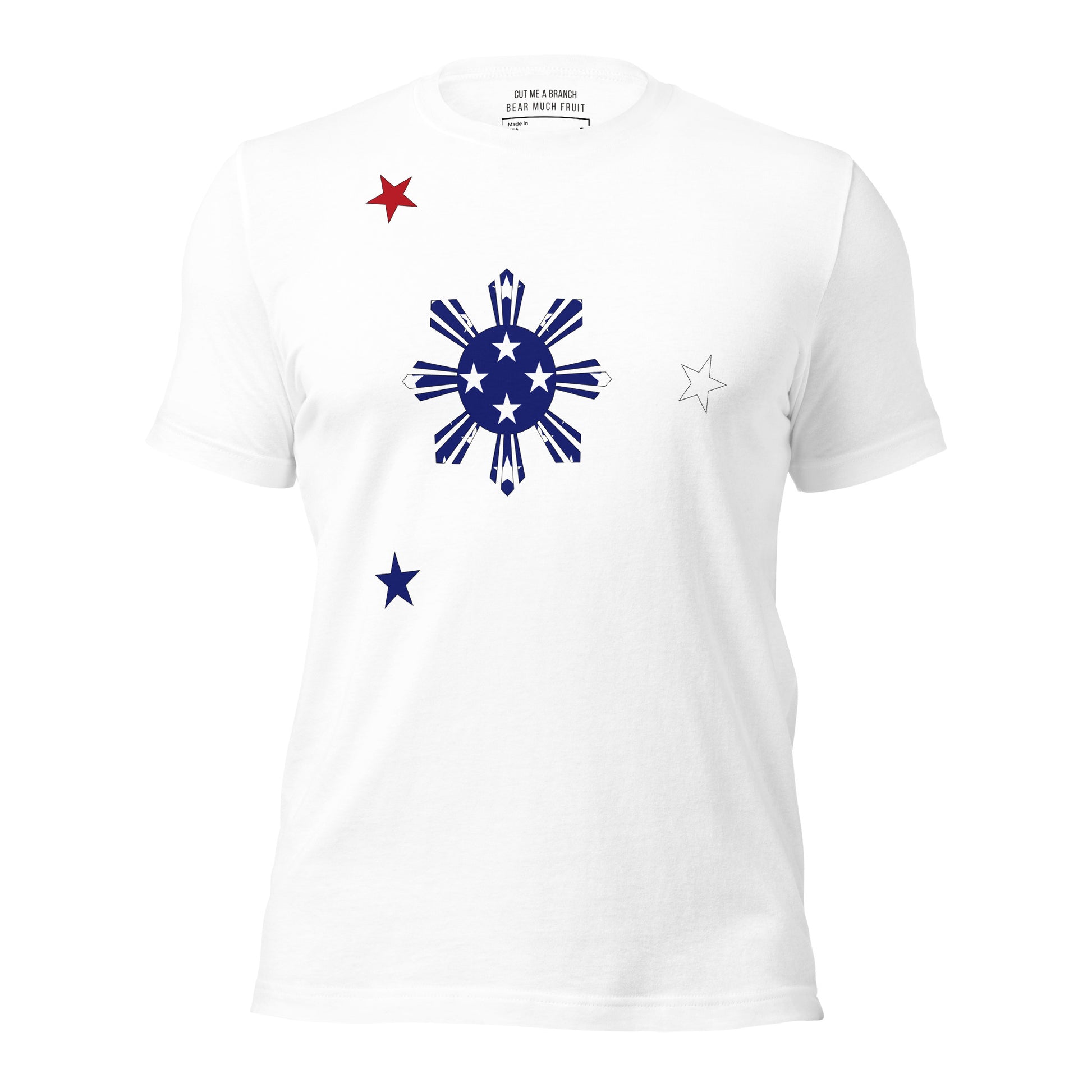 Filipino American white t-shirt made in USA front