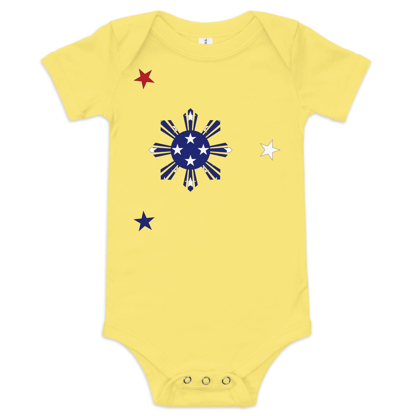 Filipino American yellow baby bodysuit