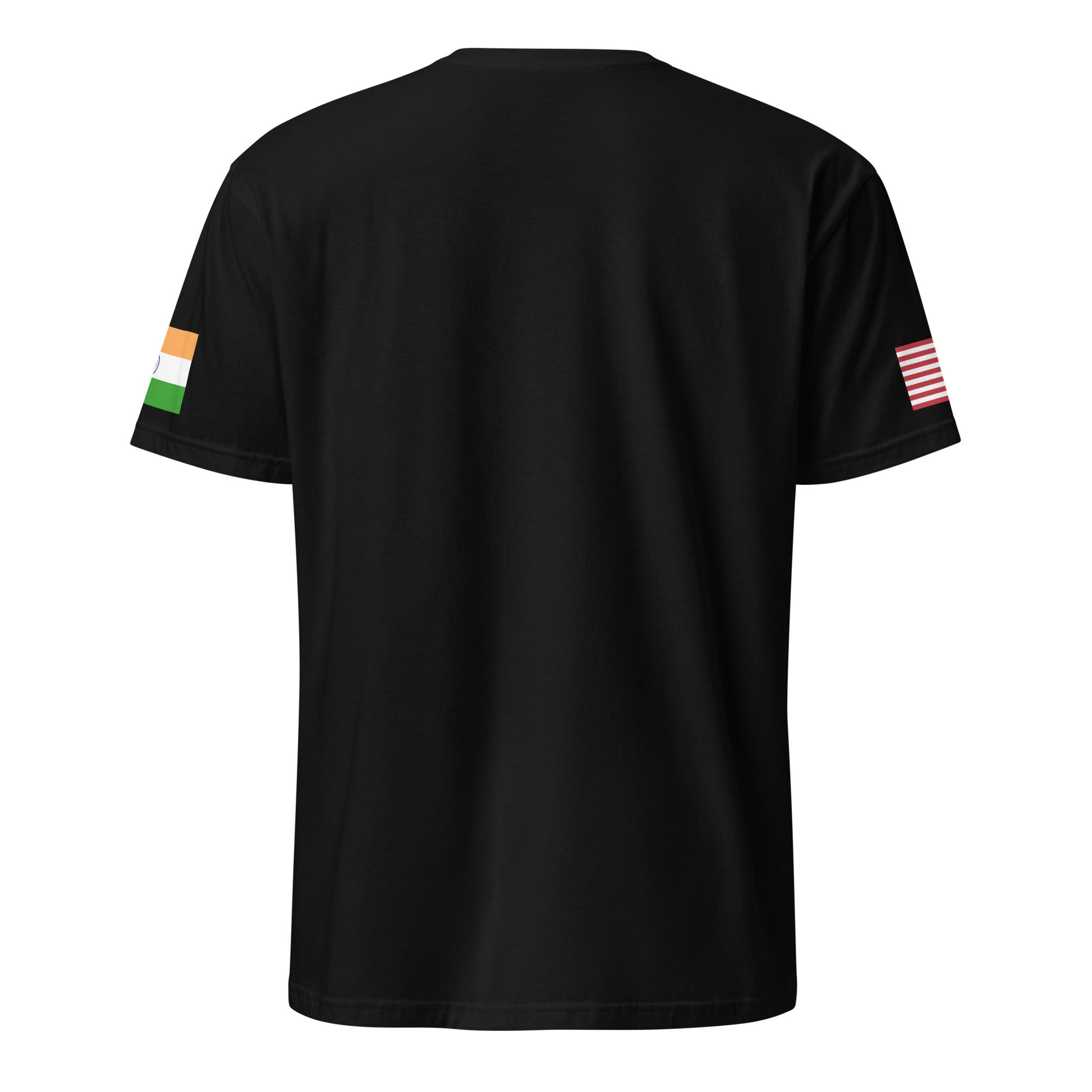 Indian American black t-shirt stars forward back