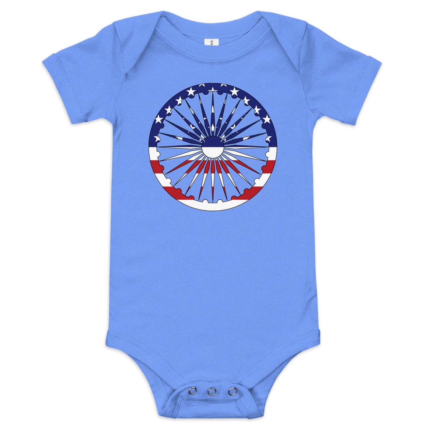 Indian American light blue heather baby bodysuit