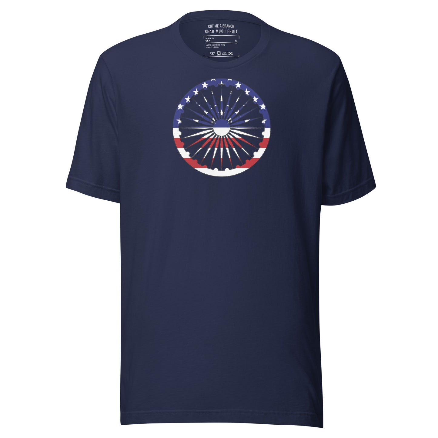 Indian American navy blue t-shirt made in USA