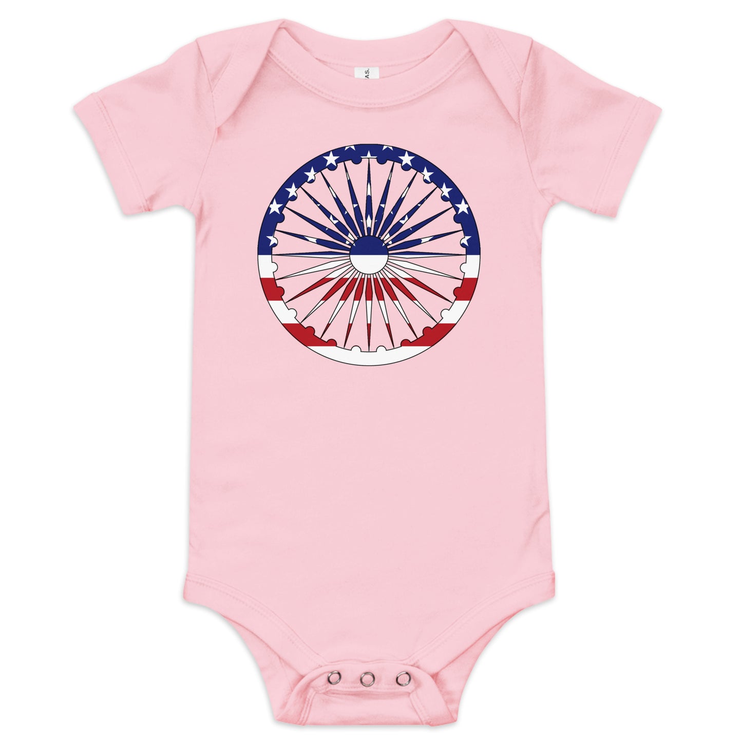 Indian American pink baby bodysuit