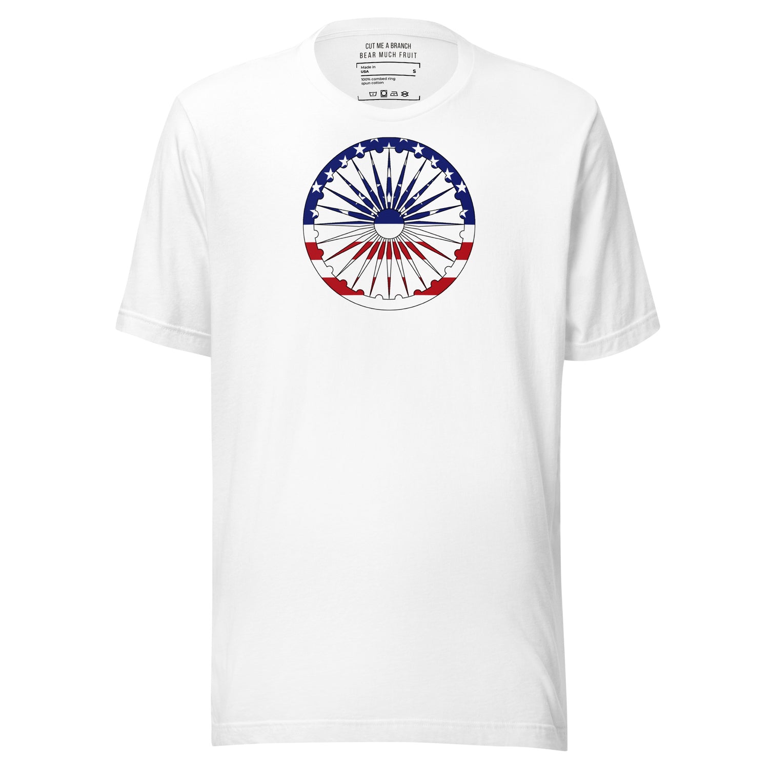 Indian American white t-shirt made in USA