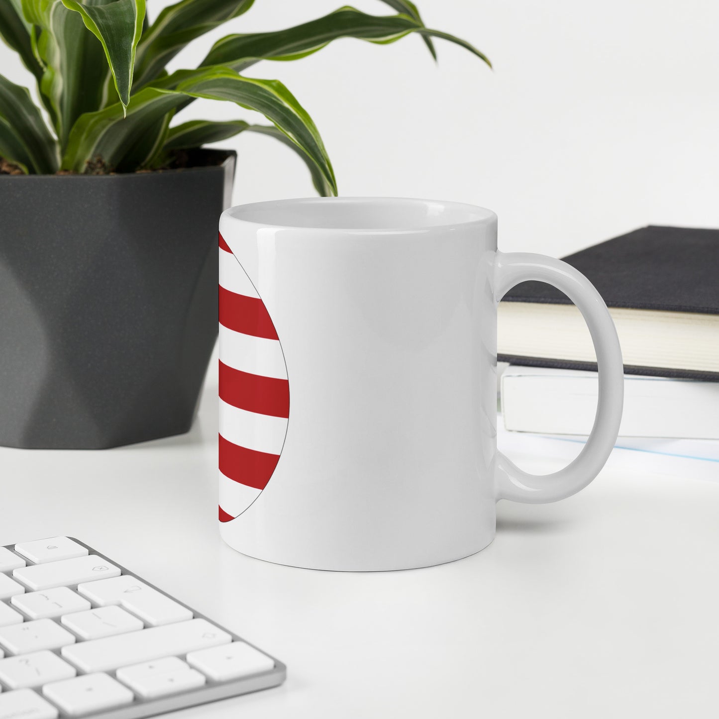 Japanese American 11oz white mug in office space