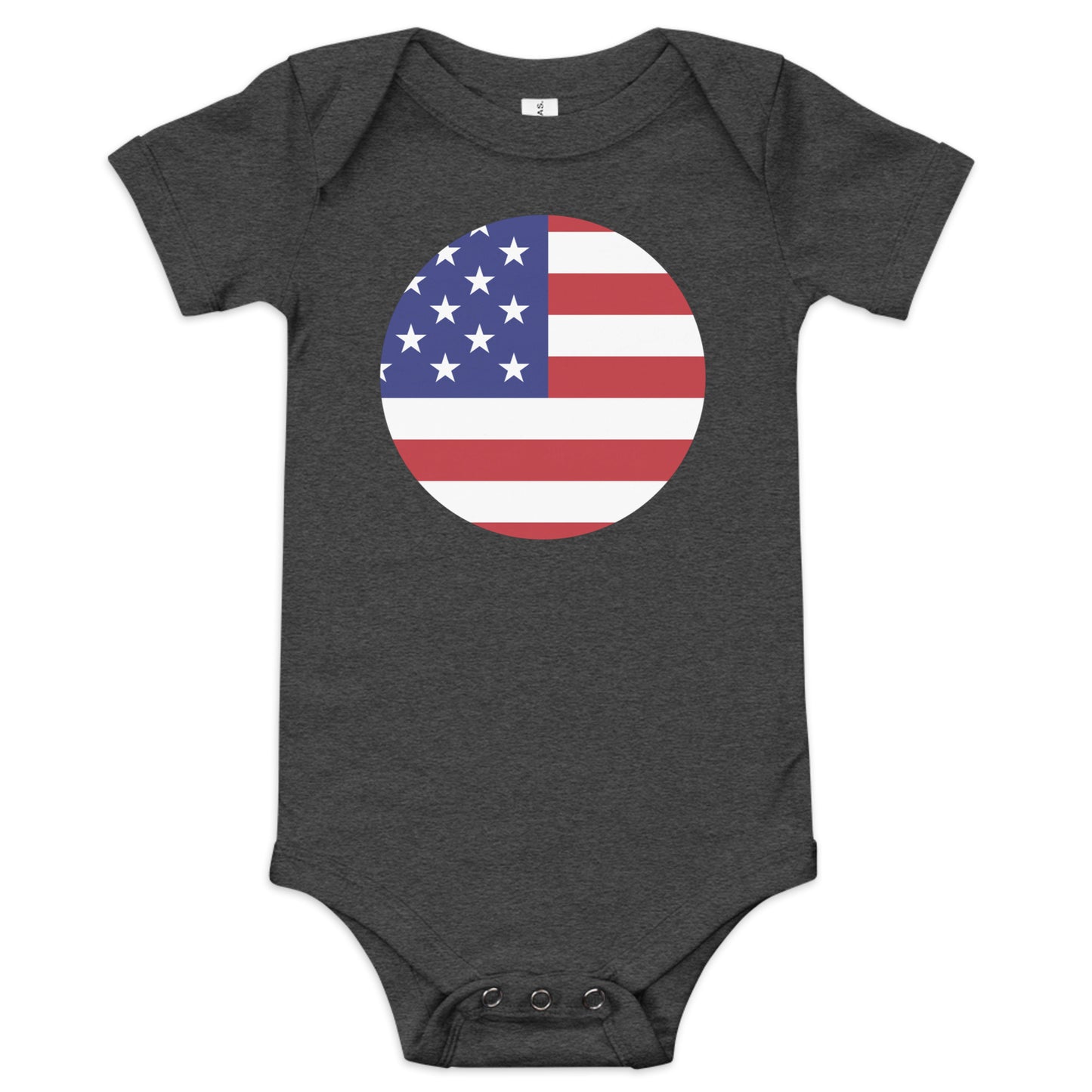 Japanese American dark grey heather baby bodysuit