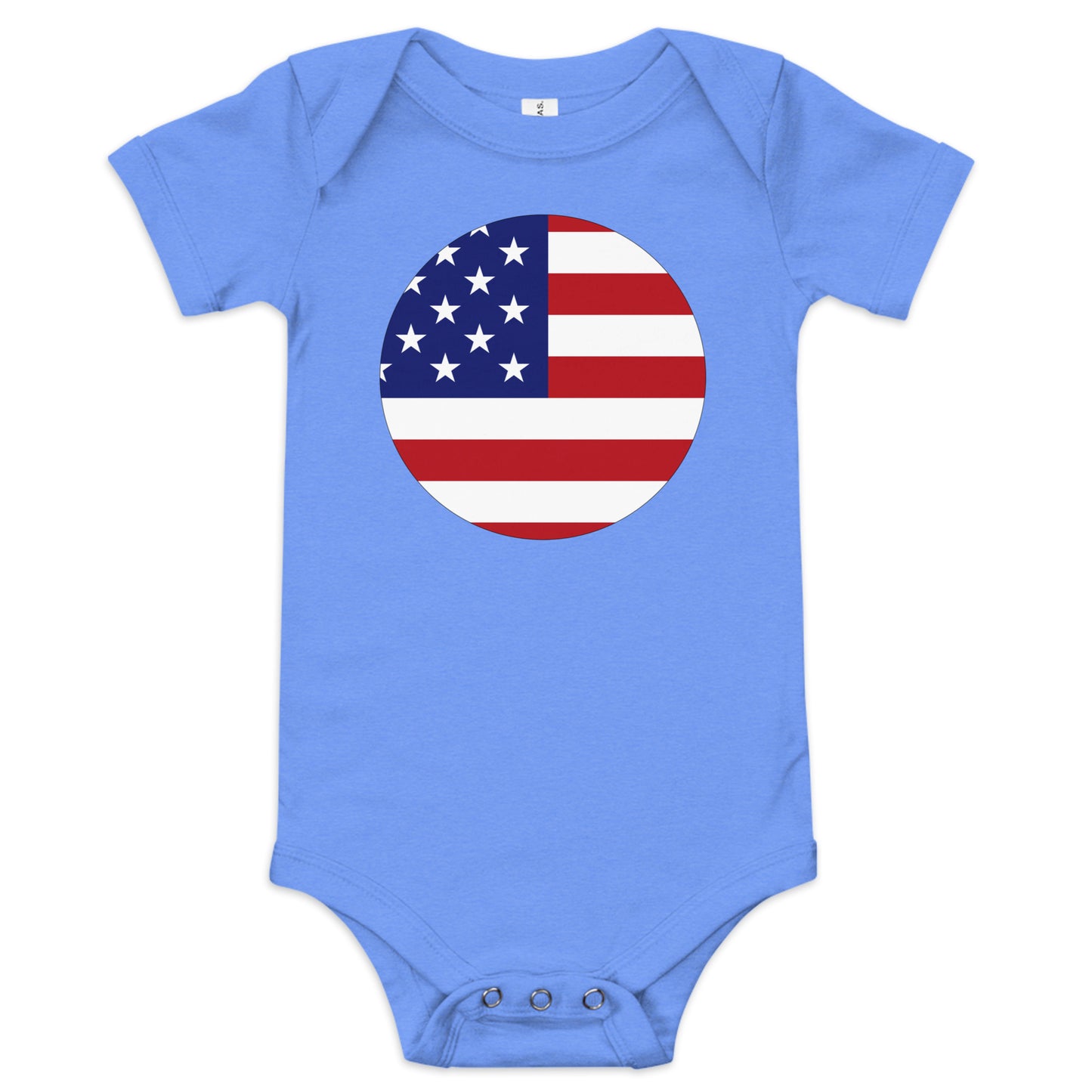 Japanese American light blue heather baby bodysuit