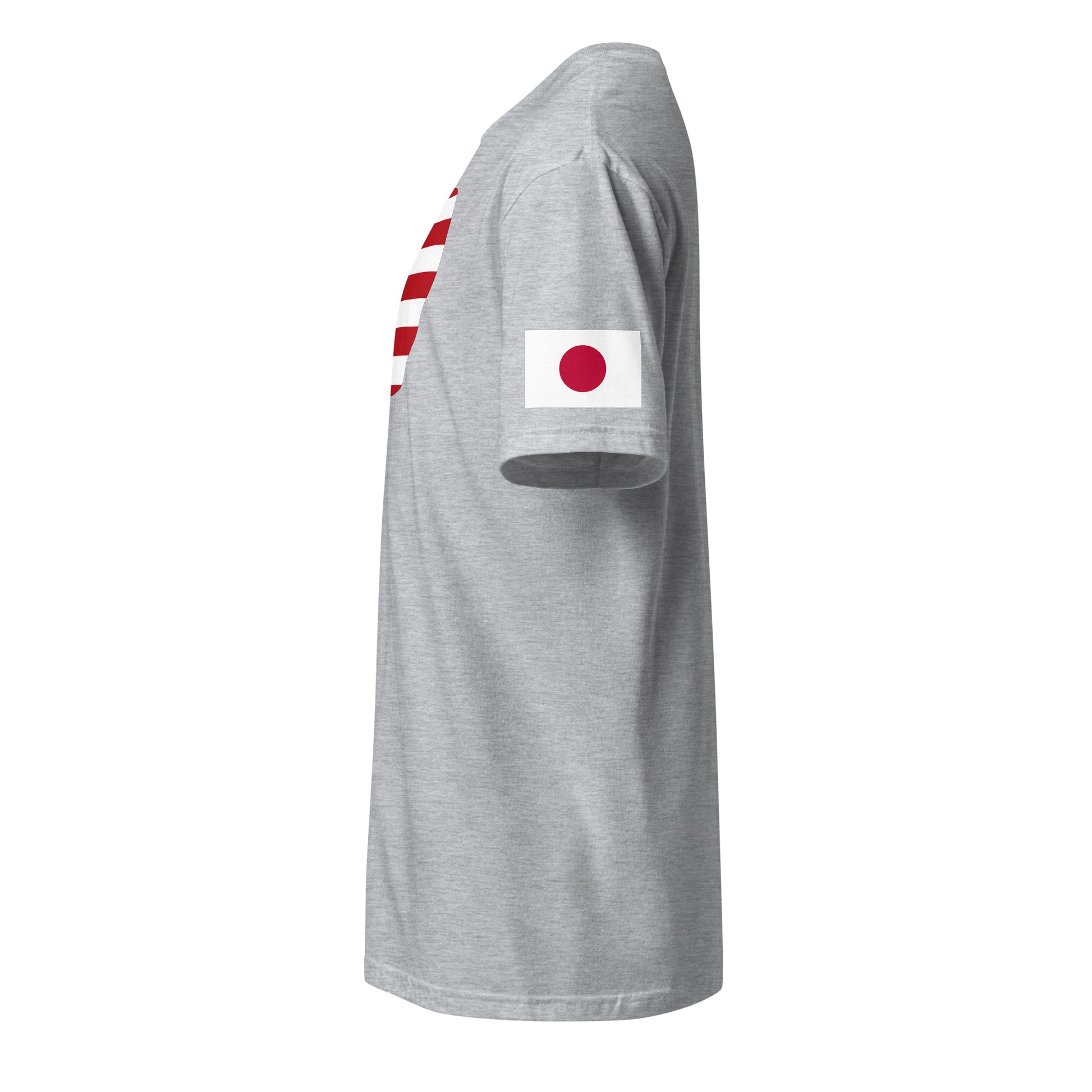 Japanese American light grey t-shirt stars forward left sleeve Japanese flag