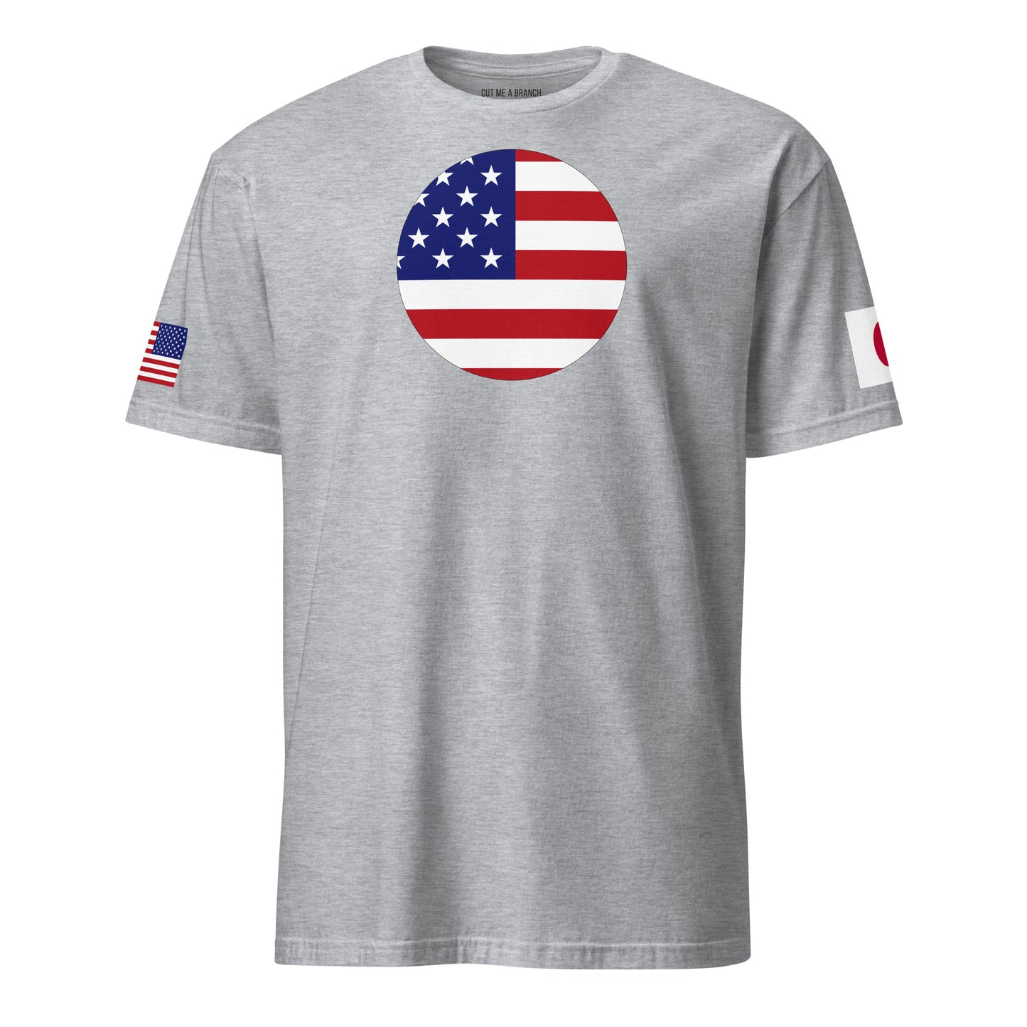 Japanese American light grey t-shirt stars forward