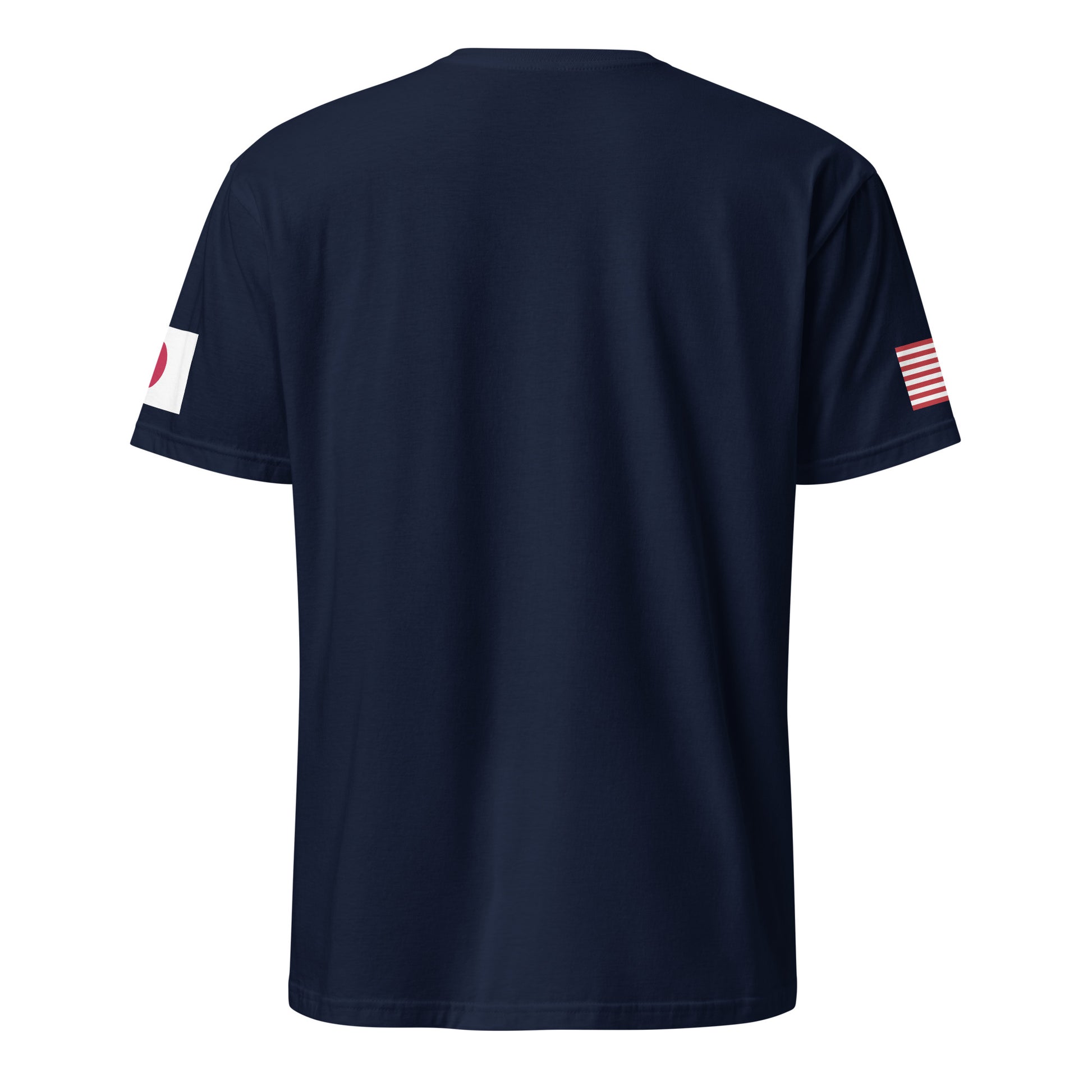 Japanese American navy blue t-shirt stars forward back