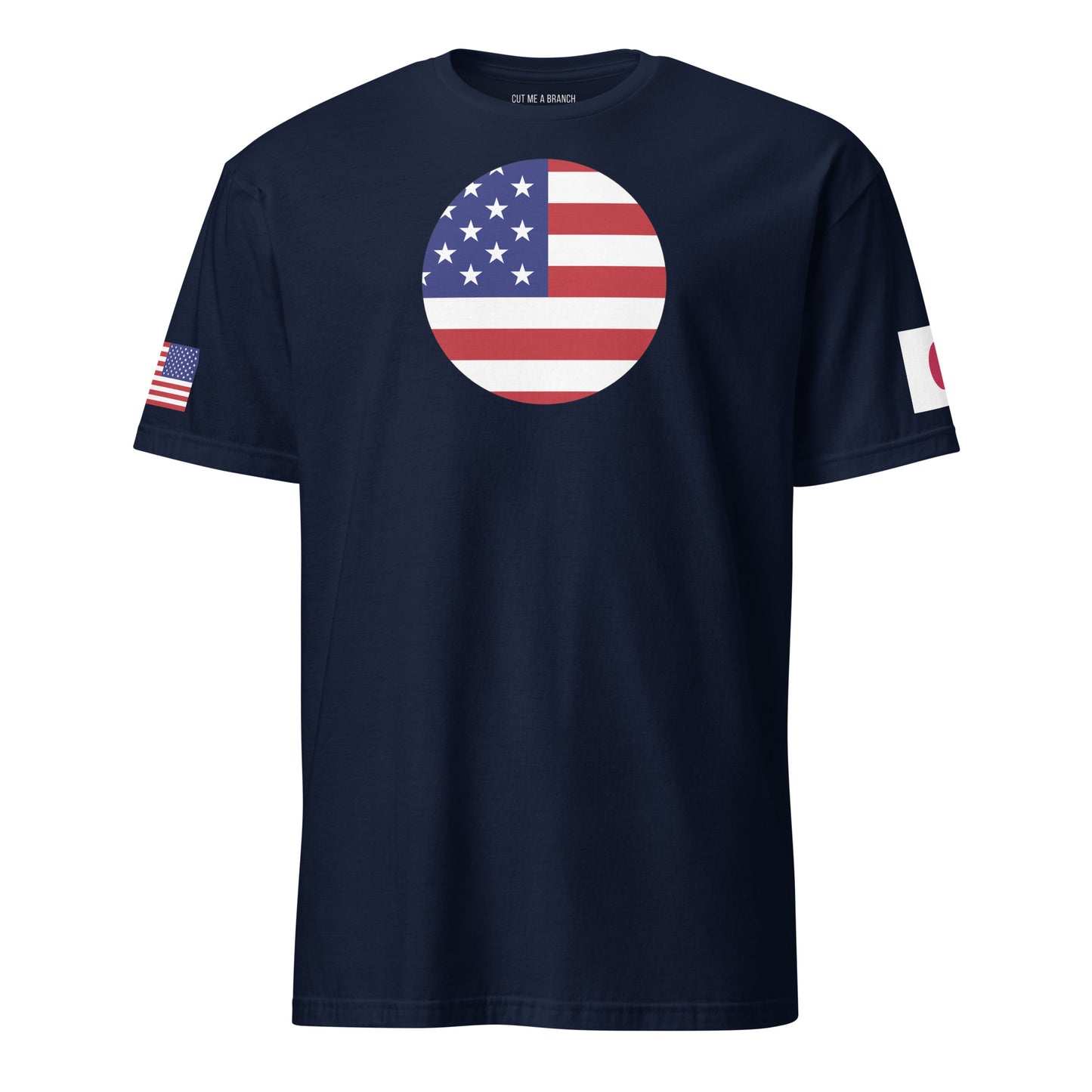 Japanese American navy blue t-shirt stars forward