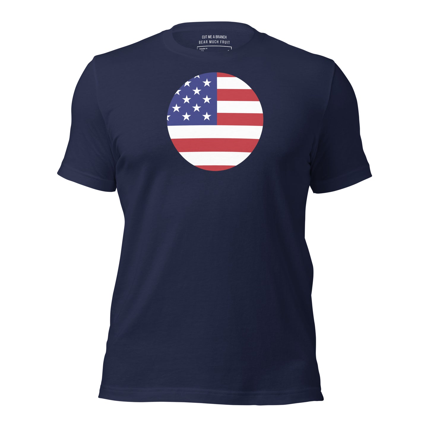 Japanese American navy blue t-shirt made in USA front