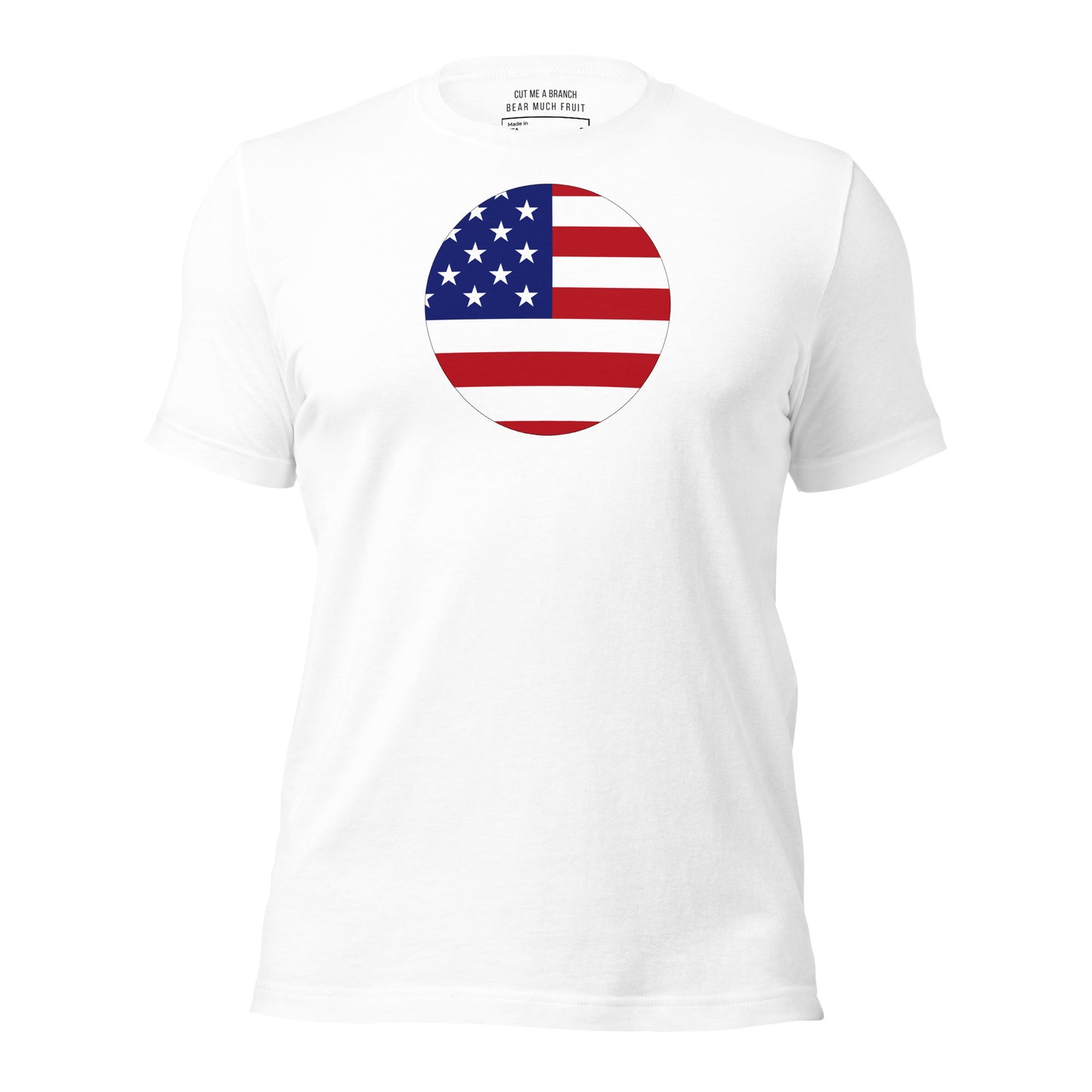 Japanese American white t-shirt made in USA front